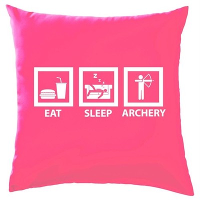 Eat Sleep Archery - Cushion - Archer Shooting Bow Arrow Arrows Hobby