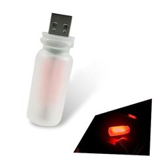 Car USB Ambient Light, Mini Retro Frosted Glass Bottle Atmosphere 1 PC Red
