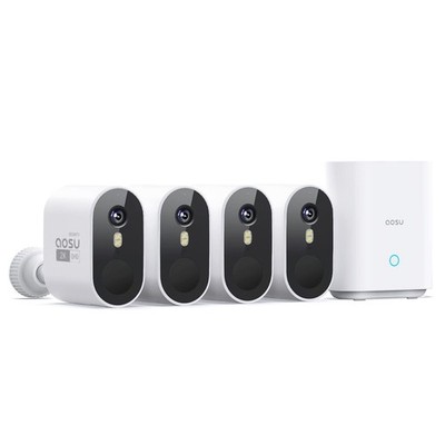 Security Cameras Outdoor Wireless, 4-Cam-Kit, 166° Ultra-Wide-Angle, Battery ...