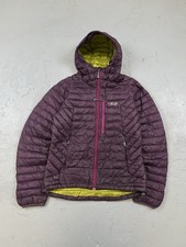 Rab insulated puffer hooded coat jacket down stunning deep burgundy purple
