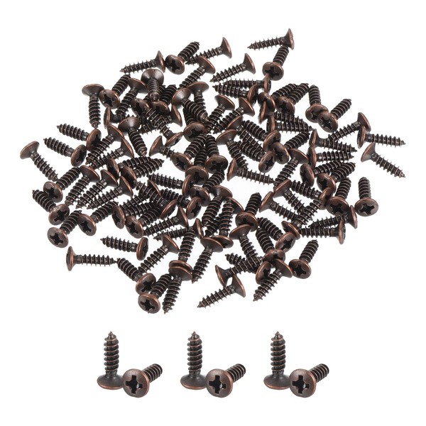 100Stk 3Mm Elektrische Gitarre Bass Schlagbrett Schrauben FüR St Tl,Rot Bronze-image
