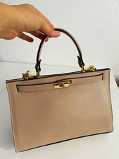 Elegante Damen Handtasche Taupe Beige mit Sch...