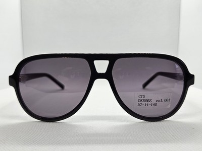 DKNY DK556S 556 001 Crystal Black 57-14-140 Avaitor Sunglasses Women's 