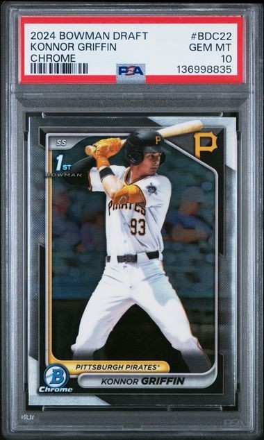KONNOR GRIFFIN 2024 BOWMAN DRAFT CHROME 1st Bowman #BDC-22 PSA 10