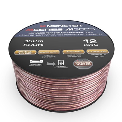 XP Copper Clad Aluminum (CCA) Speaker Wire 12 Gauge Cable 500 FT Spool - Idea...