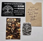 "Gimme My Damn Oil!" Trump Hand Poured 1.88 Troy Oz .999 Silver Poured Bar + COA