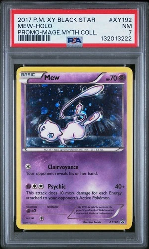 2017 POKEMON XY BLACK STAR PROMO MEW #XY192 HOLO PSA 7 NEAR MINT #132013222
