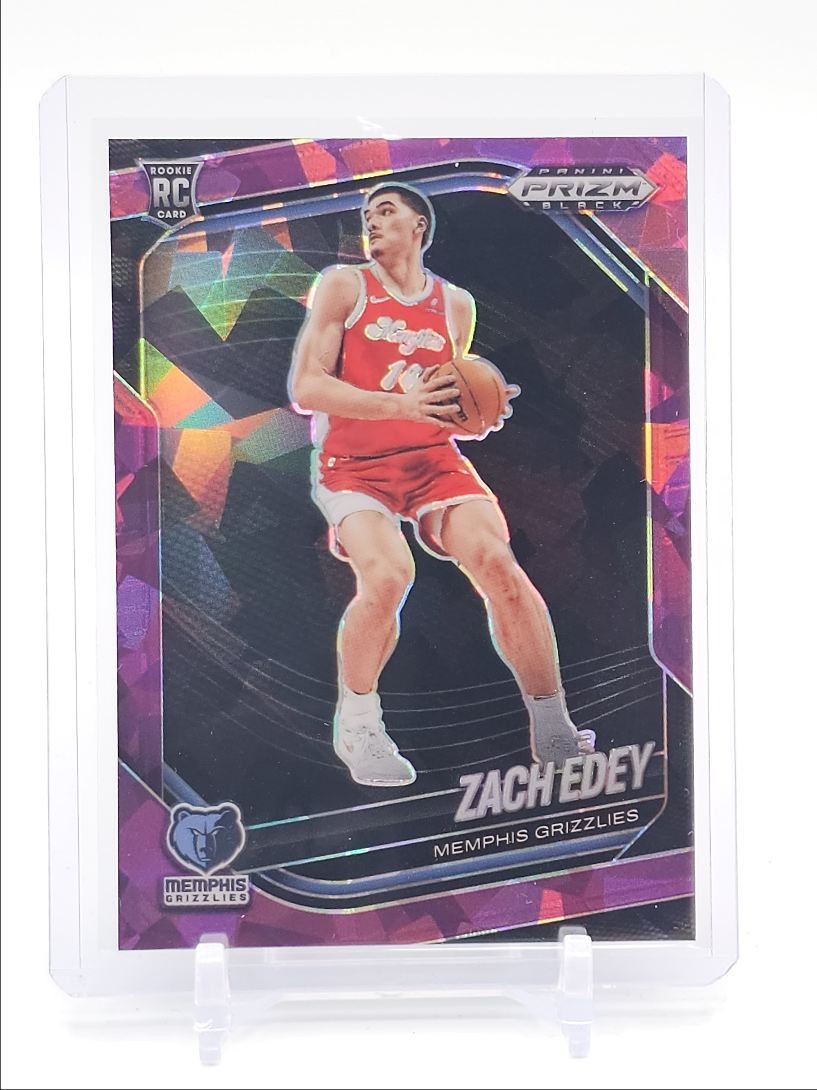 ZACH EDEY 2024-25 PANINI PRIZM BLACK ROOKIE PURPLE ICE #64 RC /149 Q4244