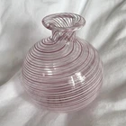 Vintage Pink & White Swirl Handblown Campanella Murano Italian Glass Vase