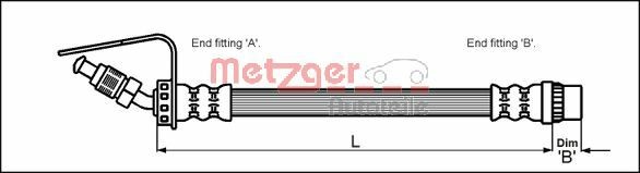 Metzger Bremsschlauch 4114761 FüR Opel Renault-image