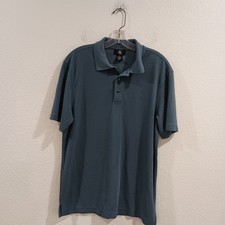 Calvin Klein Short Sleeve Textured Polo Shirt in Blue, SIze M