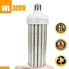 ETL 300W LED Corn Light Bulb Replace 1000W MH HPS Warehouse Garage Lights 6000K