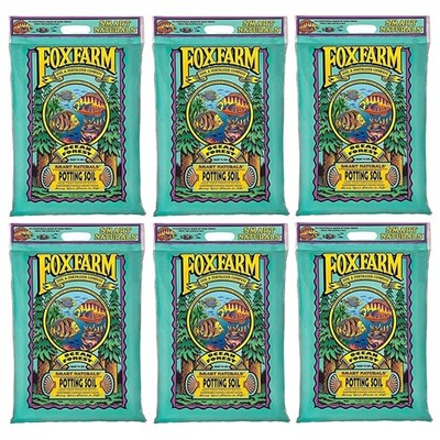 FoxFarm Ocean Forest Ready-to-Use Potting Soil with Fish Meal, 12qt, 6 Pack