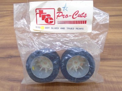 TRC Pro-Cuts 1/12 Pan Car Yellow Dot Trued Rear Wheels / Tires RC12 e/i Delta RC