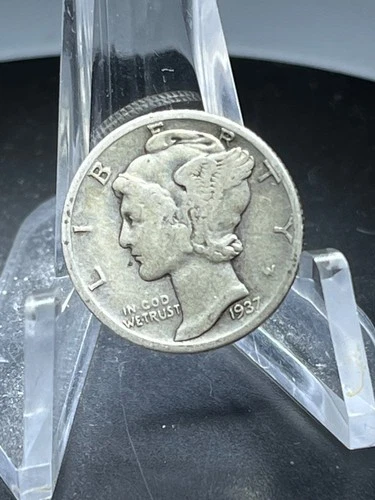 1937 D  Mercury Dime circulated 90% Silver Fine  # RJ147