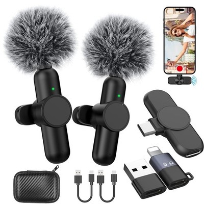 Lavalier Mikrofon Kabellos Mini Ansteckmikrofon Wireless USB C Handy Microphone