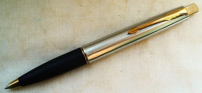 PARKER " FRONTIER " BALL PEN in BLACK /CHROM/GOLD , U.S.A. MADE ca. 1998 ! - Bild 1 von 3