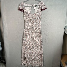 Wild Fable Womens Small Floral Print Midi Dress w/ Keyhole Back