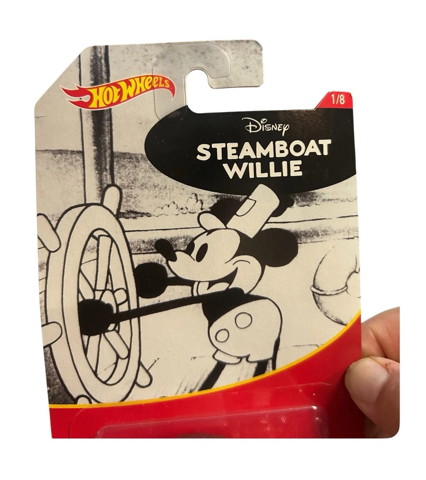 HOT WHEELS 2017 DISNEY MICKEY MOUSE SILVER STEAMBOAT WILLIE '32 FORD #1/8 - Image 4 of 4