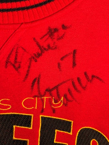 VTG Kansas City Chefs NFL LOTS OF Autographs & Signitures Sweatshirt Size L S4 - Picture 7 of 13