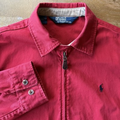 Vintage Polo Ralph Lauren Harrington Jacket Red Full Zip Pony Men's Large