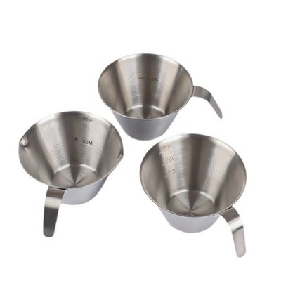304 Stainless Steel Espresso Measuring Cup with Scale Ounce Cup for Coffee