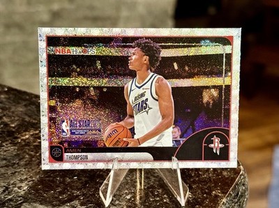 2025-26 NBA Hoops AMEN THOMPSON All-Star PIXEL LIGHT BURST Foil SP #300 Rockets