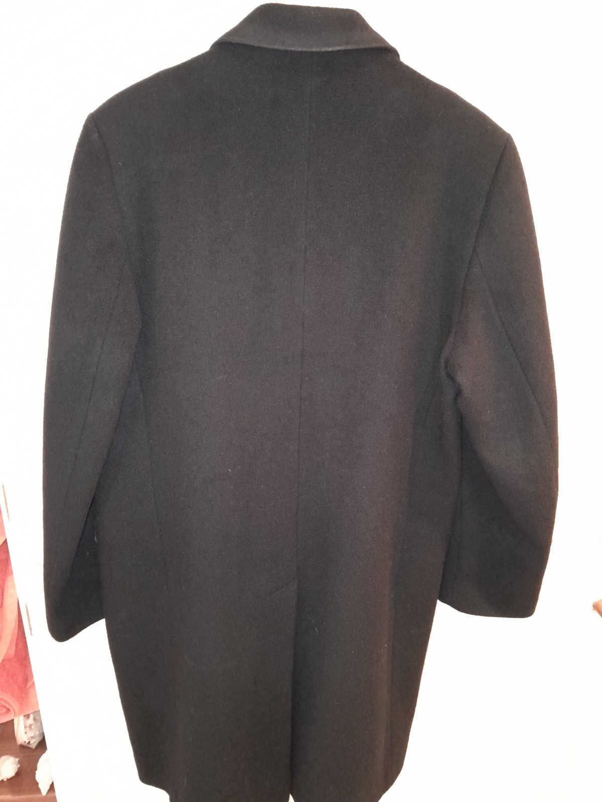 Men's Vintage Very Dark Blue Wool Blend Coat By BHS Size 42" Chest image 6