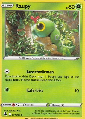 Raupy 001/264 Fusions Angriff Pokemon Karte Deutsch
