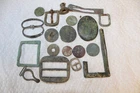 LOT OF DUG ITEMS FROM COLONIAL HOUSE SITE FOUND WITH METAL DETECTER