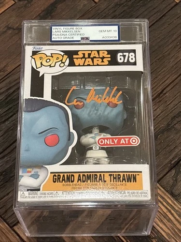 Lars Mikkelsen Signed Inscribed Funko Pop Star Wars Thrawn #678 SWAU PSA Auto 10
