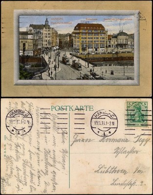 Ansichtskarte Hamburg Ernst-Merck-Strasse, Bieberhaus 1911 Passepartout