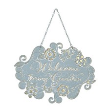 Welcome to My Garden Sign Hanging Yard Sign for Garden Decor Rustic Farmhouse...