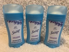 Secret Clean Lavender 24 HR Solid, pH Balanced 2.7oz/76g Lot Of 3, New