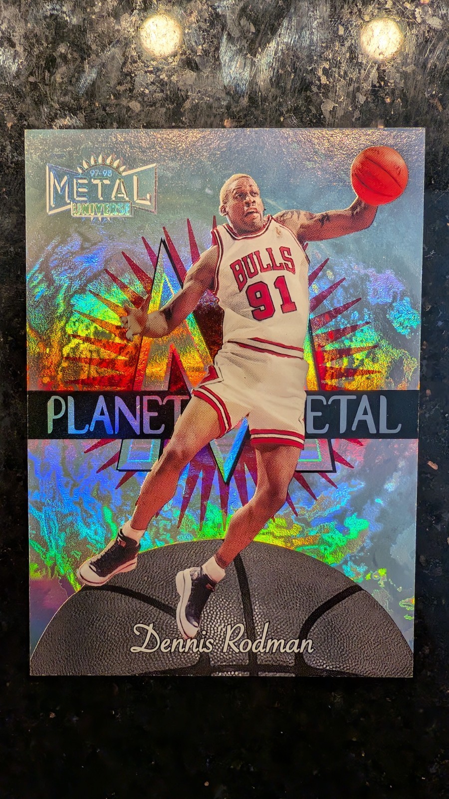 1997-98 Metal Universe Dennis Rodman Planet Metal #10