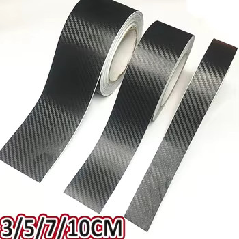 3D Carbon Fiber Car Door Sill Protector Strip Waterproof Anti Scratch 3 5 7 10cm