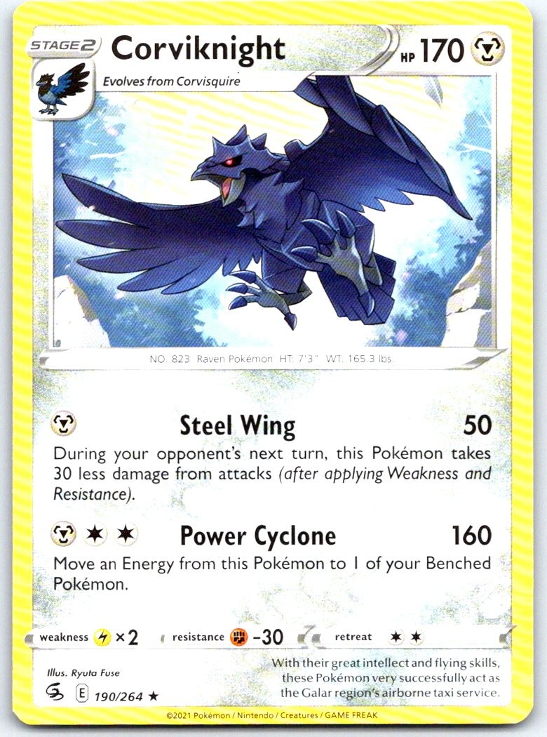 Corviknight 190/264 Rare Fusion Strike Pokemon LP