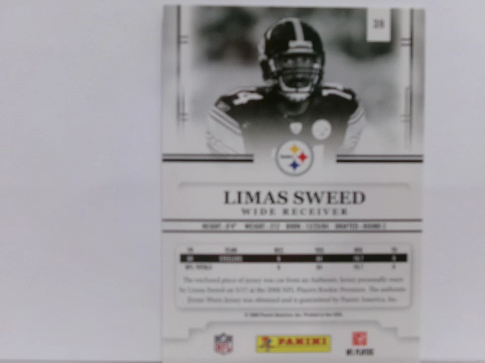 2009 Playoff Prestige Rookie Review Materials Limas Sweed #38 - Image 2 of 2