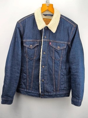 Levi s Premium Sherpa Trucker   Herren M   Dunkelblau Denim