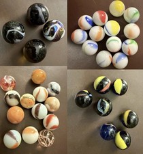 37 Vintage Marble Lot Swirl Hand .05  .75 inch marbles