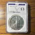 1988 American  Silver Eagle NGC MS9.9 1 oz .999 Silver $1 Coin Cert#8164494020