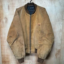 GIORGIO ARMANI Leather Jacket Blouson Size L 90s Vintage Men's USED