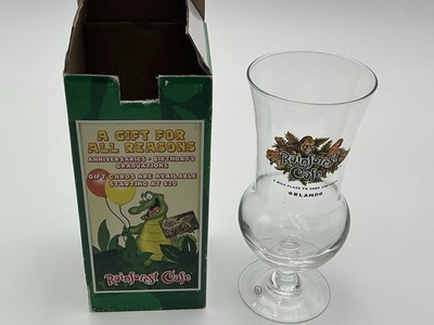 RAINFOREST CAFE RESTAURANT LARGE GIFT GLASSES NIB NEVER USED!