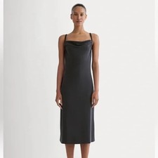 EVERLANE THE TANK MIDI DRESS IN BUTTERKNIT BLACK NWT Size M