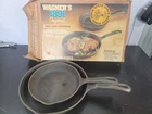 Wagner's 10 1/2” + 8” 1891 Original Cast Iron Skillet Vintage Cookware 2 Skillet