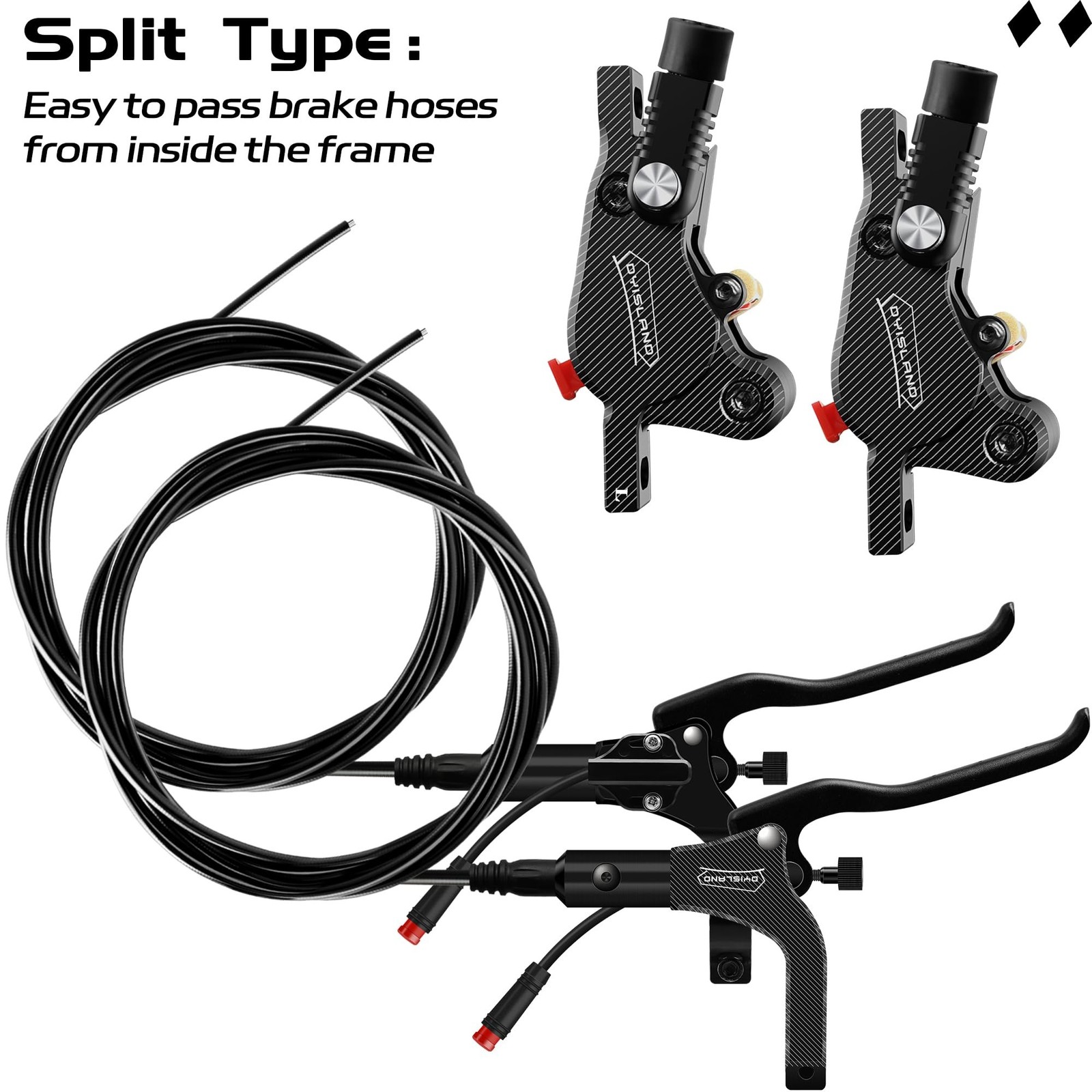 LD-210S Hydraulic Disc Brakes Set，2-PIN/Power-Off Hydraulic Brake kit for