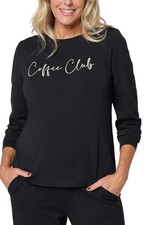 AnyBody Women's Cozy Knit Message Top Black