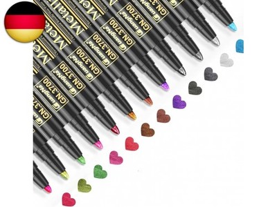 Water based metal, Metallic Stifte 12 Farben Glitzerstifte Metallic Marker Pens