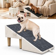 Split Ottoman Dog Ramp for Couch  Bed 2-in-1 Foldable Wooden Pet Stairs  Steps