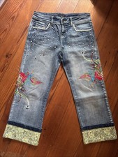 Embroidered Cuff Capri Jeans Women's Size 6